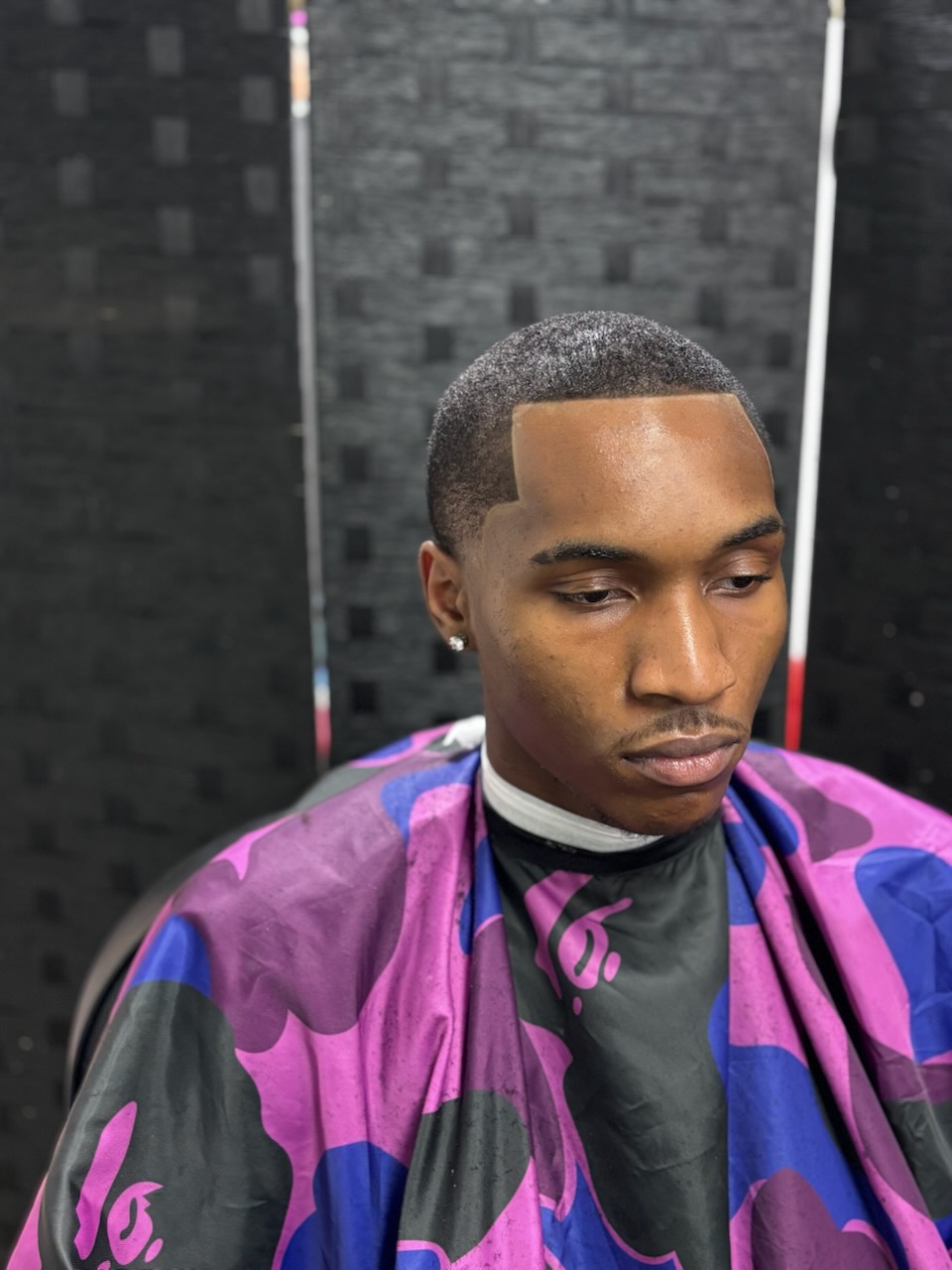 Clean low fade with razor-sharp line-up